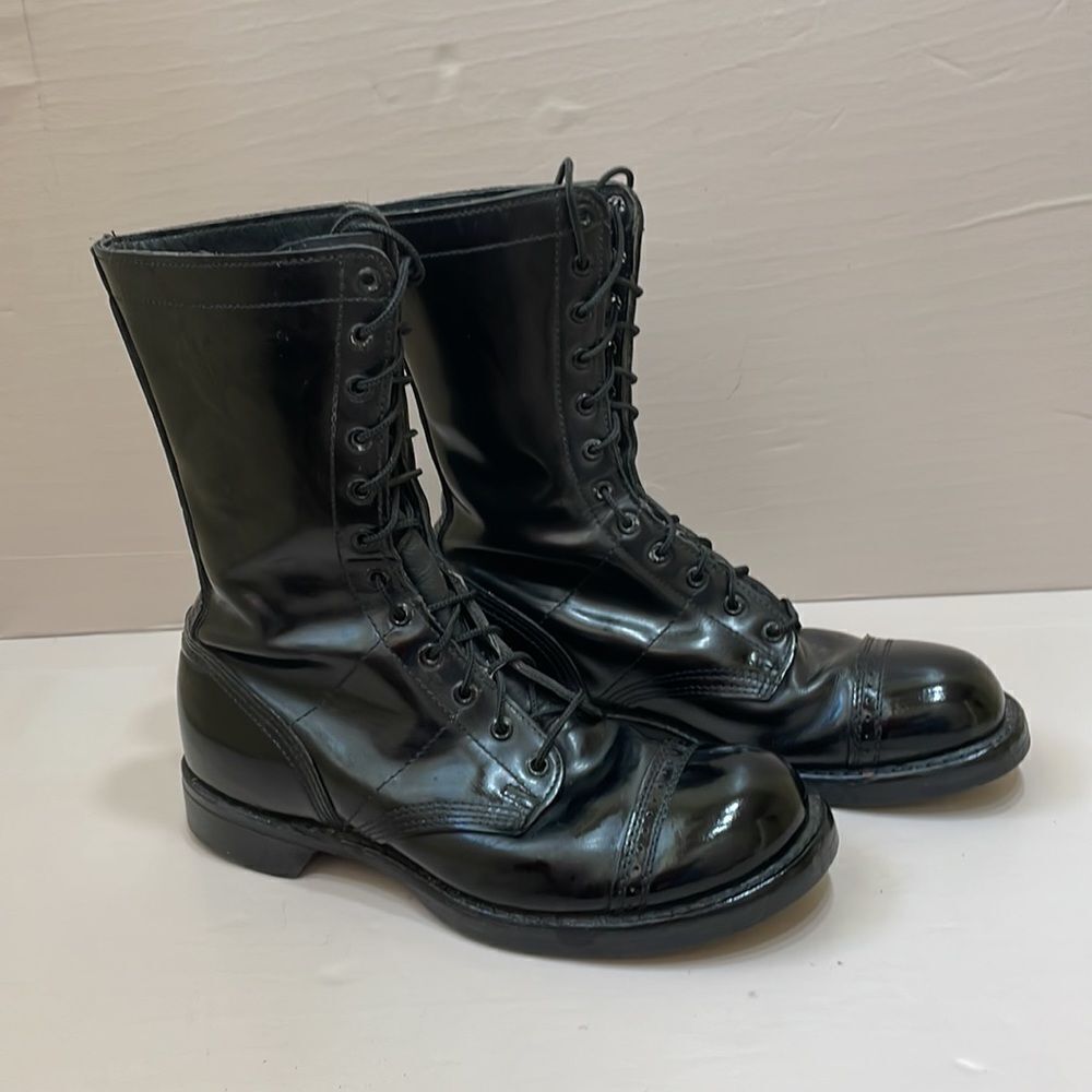 VINTAGE‎ CORCORAN 10 INCH PARATROOPER JUMP BOOTS IN BLACK LEATHER